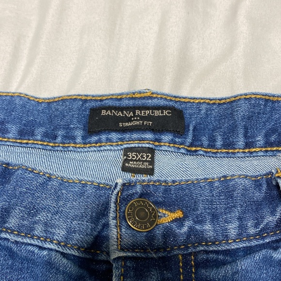 Banana Republic Men’s Straight Fit Blue Jeans 35X32 - Picture 4 of 6